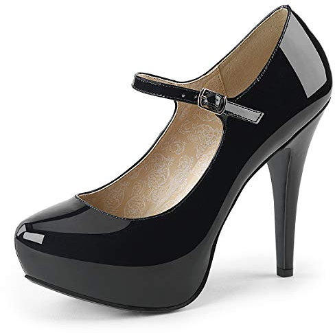Pink Label Damen Big Size Pumps Chloe-02 Lack schwarz Gr. 47