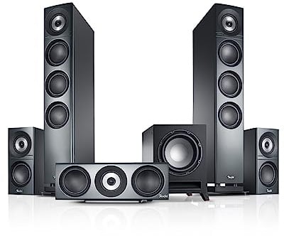Teufel Definion 3 Surround 5.1-Set High-End Heimkino Lautsprecher | mit Mächtiger Subwoofer, Präziser Wiedergabe, Surround Sound, Musik, Filmton, Kinoatmosphäre - schwarz