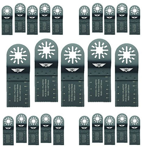25 x 35mm TopsTools UN35F_25 Wood Cutting Blades Compatible with Bosch Fein (Non-StarLock) Makita Milwaukee Einhell Ergotools Hitachi Parkside Ryobi Worx Workzone Multi Tool Accessories