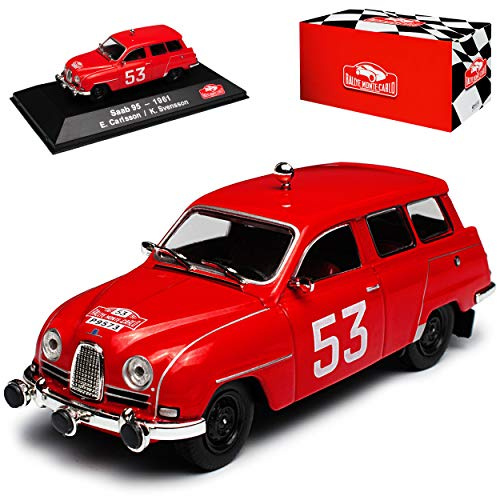 Atlas Saab 95 Carlsson Kombi Rot Rallye Monte Carlo 1960-1980 1/43 Modell Auto mit individiuellem Wunschkennzeichen