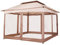Outsunny Gazebo da Giardino 3.3x3.3 m in Acciaio e Poliestere con Zanzariera Impermeabile Richiudibile