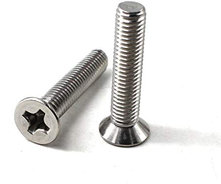 M6 x 25 Kreuzschlitzschrauben 304 Edelstahl Flachkopf Maschinenschrauben Senkkopfschraube (30 Stück)