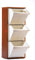 Meuble en bois tri sélectif 3 compartiments 25 x 40 cm H 101 cm (cerisier)