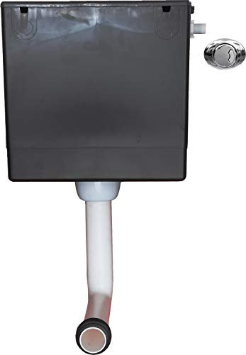 ESSENTIALS Concealed Cistern Only Chrome Dual Flush 6/4L Eco Friendly Compact Flexi Cable