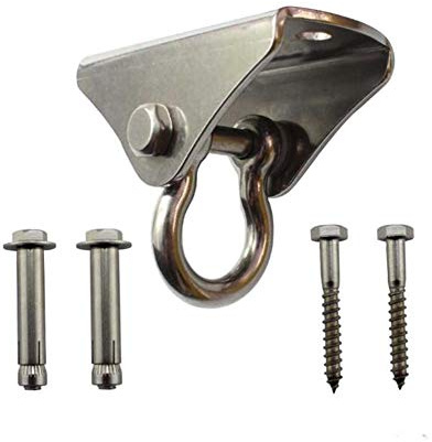 Dtacke 1000 lb Capacity Stainless Steel Swing Hangers, Heavy Duty Swing Hooks for Concrete Ceiling Wooden Swing Hangers for Wooden Concrete Swing Set (180° Swing Hook)
