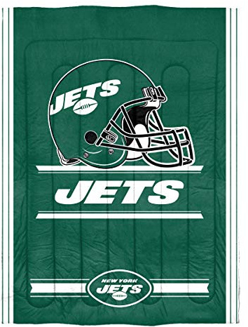 NORTHWEST NFL New York Jets Tröster- und Kissenbezug-Set, Twin, Sicherheit