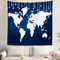 Shrahala Wandteppich, Marineblau, Pastellrosa, moderner Vektor-Blumenmuster, geometrisches Muster, Rose, Retro-Stil, großer Wandbehang, Wohnzimmer, Wohnheim Plaid 59.1 x 59.1 Inches Blau 4