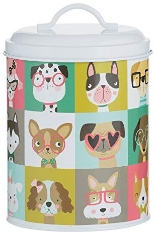 Mason Cash Pawtrait Pets 21cm Dog Food Storage Canister, Coated Steel