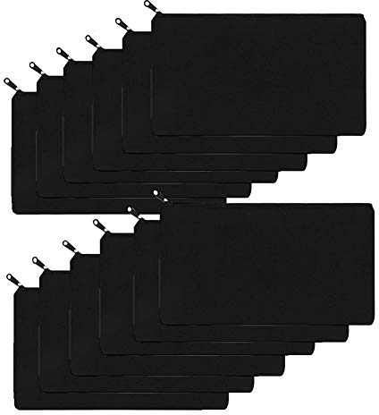 Make-up-/Kosmetiktasche mit Reißverschluss, 22 x 15 cm, 12 Stück, schwarz (Schwarz) - canvas makeup bag -12 packs
