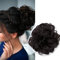 Silk-co Haarteil mit Gummiband, Dutt mit Haaren Gewellt Weich Dutt Haarteil mit Gummiband 25 g, Gelockt Haarverdickung Hair Extensions Messy Bun Hochsteckfrisuren Dunkelbraun
