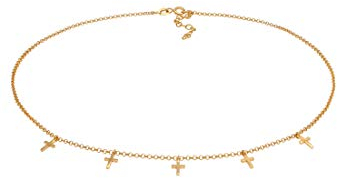 Elli Halskette Damen Choker Kreuz Glaube Religion Trend in 925 Sterling Silber