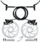 RUJOI Fahrrad-Scheibenbremsen-Kit, Hydraulisches Scheibenbremsen-Set mit Aluminium-Öldrucksattel und Fahrradbremshebel aus Vollaluminiumlegierung, 2 Stück 160-mm-Rotor, Belageinsteller für Rennrad