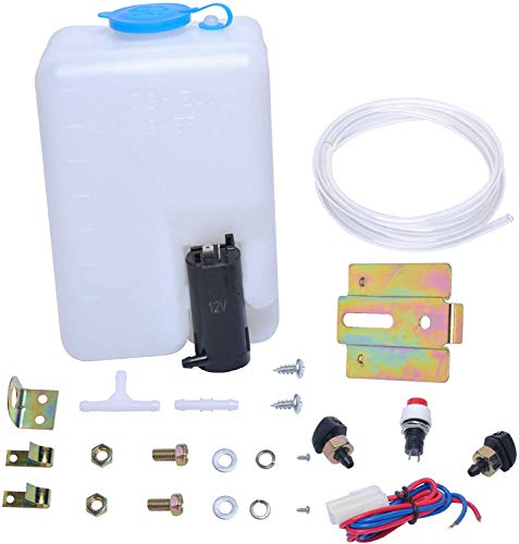 Kit de Depósito de Bomba de Lavaparabrisas Universal 99300 Depósito de Fluido Botella de Depósito con Bomba por Poweka