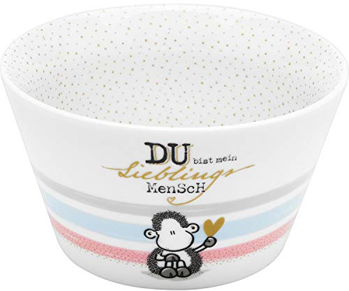 Sheepworld Schale mit Motiv Mensch | Porzellan, 60 cl, Frühstücksschale mit Spruch | Geschenk, Müslischale | 46944