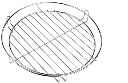HeRo24 Grille de cuisson chromée de 40 cm avec rail de suspension, grille de maintien au chaud pour barbecue pivotant à 3 pieds.