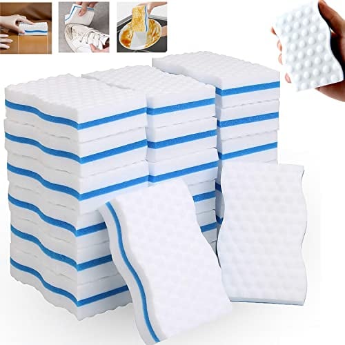 SHANQIAN 24 Stück Melamin Schmutzradierer 25 mm Dick Groß Magische Radierschwämme Zauberschwamm, Premium - Melamin Schwamm Für Küchen, Bäder, Böden und Wände - 100 × 60 × 25 mm