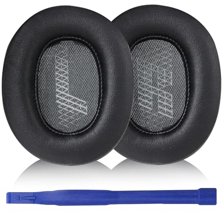 Aiivioll Ersatz Ohrpolster Kompatibel mit JBL LIVE 500BT Wireless Over-Ear-Kopfhörern Ohrpolster Headset Ohrpolster Protein PU-Leder-Ohrpolster Reparaturteile(Schwarz)