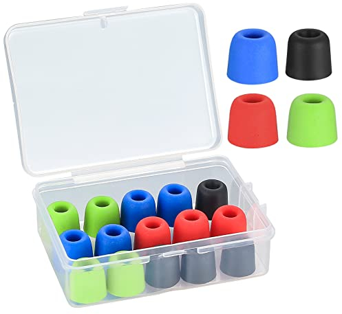 8 Pairs/16 Pcs Memory Foam Earbud Tips, Replacement Earbuds, Earphone Tips, Earbuds Noise Isolation Cover for Earphones. 4 Colors, Size 4.5-5.5 mm