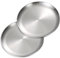 Betinyar 2 Stück Edelstahl Speiseteller, 26 cm Metall-Teller für Steaksalat, Camping Outdoor (Silber)