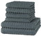 Merana OSLO Handtuch Set | schnelltrocknend, weich & fusselfrei | Frottier Luxus Qualität | 100% Baumwolle Frottee | OEKO-TEX | 590 GSM | Geschenkset Dunkelgrau (6er Sparset | 4 Handtuch, 2 Duschtuch)