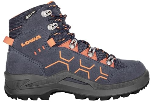 LOWA Kody Evo GTX Mid Junior 36-40 Grau - Gore-Tex Wasserdichter robuster Kinder Gore-Tex Wanderschuh, Größe EU 37 -