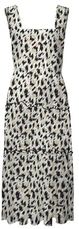 VERO MODA Damen Vmmenny Sl Smock Calf Dress WVN Ga Kleid, Navy Blazer/AOP:Mette, S EU