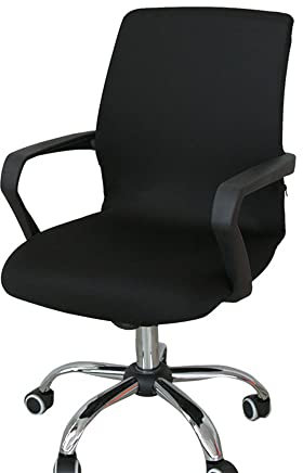 Highdi Funda Universal para Silla de Ordenador, Color Sólido Elastica Funda para Silla Giratoria Cubierta de Sillas Fundas Sillas de Oficina Protectora de Sillas para Gaming (Negro,S)
