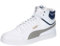 PUMA Unisex Shuffle Mid Sneaker, White Concrete Gray Persian Blue Gold, 36 EU