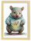 Nacnic Wombat Poster im Aquarellstil. Illustrationen von niedlichen Tierbabys auf weißen Hintergründen für Kinderzimmer. Innenarchitektur und Dekoration. A4 mit Leichtholzrahmen.