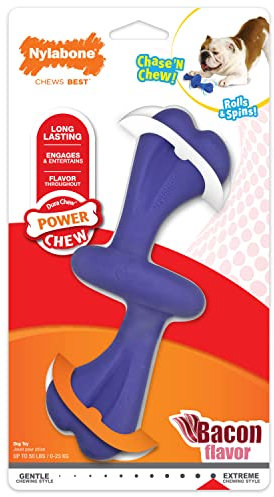 Nylabone Power Chew Rolling Dog Toy - Spin and Chase Dog Chew Toy for Aggressive Chewers - Bacon Flavored - Large/Giant (1 Count)