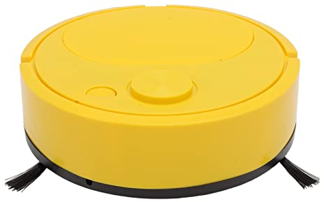 Luqeeg Robot Vacuum Cleaner, USB Charging Smart Sweeping Robot, Strong Suction Sweeper Vacuum with Automatic Avoidance for Wooden Flooring, Low Pile Carpet, Pet Hair, Marble and Tile (Yellow)