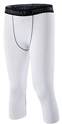 Smatstyle Kompressionshose Herren Lang Sport-Leggings Laufhose Atmungsaktiv Funktionshose Tights Sporthose Schnelltrocknende Trainingshose (as3, Alpha, l, Regular, Regular, Weiß-grau)