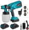 Cordless Paint Sprayer, 20V Paint Spray Gun With 3 Nozzles,800ML Detachable Container, Paint Sprayer for Fences,Sheds,wood,Wall Latex and Metallic (Blue（2 Batteries）)