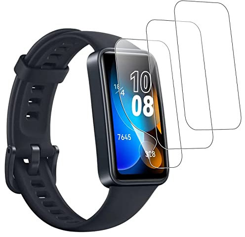 MEMELOKA 3 Piezas Protector de Pantalla Huawei Band 8, TPU Película de Hidrogel Flexible con Marco de Instalación, Alta Definición y Alta Sensibilidad con 3D Cobertura Completa