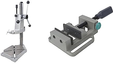 wolfcraft Soporte de taladro I 5027000 I Para taladrar de forma estacionaria y segura & Mordaza universal, 60 mm I 4920000