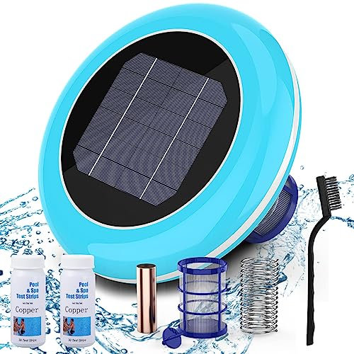 Purificateur de piscine à énergie solaire, ioniseur solaire de piscine, 85 % moins de chlore, purificateur portable élimine, appareil de nettoyage de piscine, purificateur solaire de piscine sans