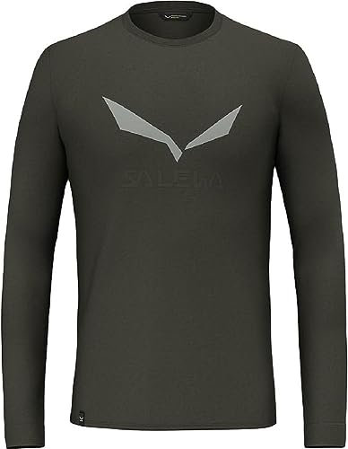 Salewa Solidlogo Dry Long Sleeve Tee Men, Dark Olive, S