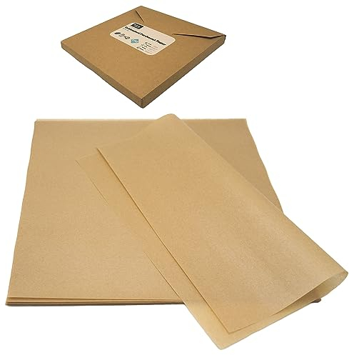 Papel para Hornear 30,5x30,5 cm, 100 piezas de Papel de Pergamino Natural, Hojas Cuadradas de Kraft Deli-Wrap,Ideal para Bandejas & Freidoras de Aire & Horno & Microondas & Sándwiches & Snacks Fritos.