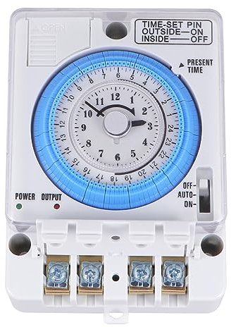 POPETPOP Zeitschaltuhren Mechanischer Zeitsteuerungsschalter Präziser Timer Tragbarer Zeitschaltuhr Für Die Küche Zu Hause Im Freien (24 Vac/Dc)