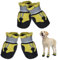 Dricar Hundeschuhe Pfotenschutz Outdoor, 4 Stück Hundeschuhe Wasserdicht, Hunde Schuhe Anti Rutsch mit reflektierendem Riemen, Hundeschuhe Winter für Hunde in den Mittel und Groß, Gelb, Größe M