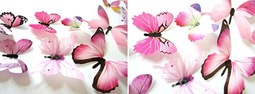 Wandtattoos Schlafzimmern 12 Stück Dekorationen Wandaufkleber Wohnkultur (Pink, One Size)