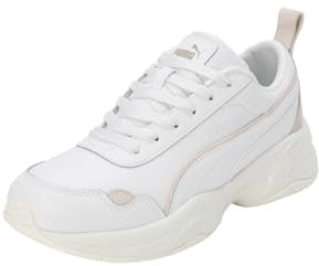 PUMA Cilia Mode Lux Trainers EU, White Warm White Gold, 4 UK