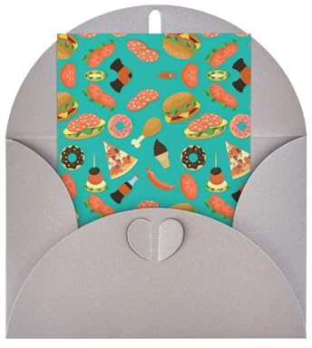 MyPiky Hamburger Donut Cola Druck Dankeskarten Grußkarten mit Umschlägen Blanko-Karten Weihnachtskarten Party Einladungskarte