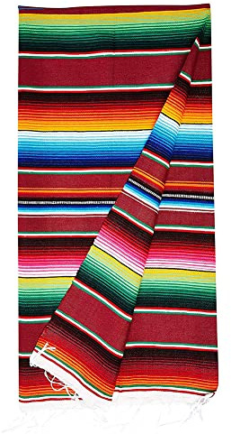 Qikam Mexikanische Decke, 150x200cm Mexikanische Decke Quaste Tischdecke Colorful Mexikanische Tischdecke Decken Quaste Aus Baumwolle Tisch Für Mexikanischen Home Hochzeit Dekoration