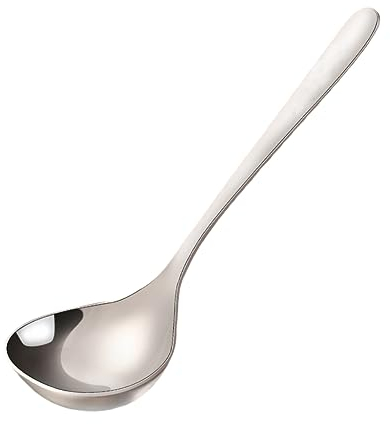MAGICLULU 304 cuchara de olla cucharas wonton ramen cucharas soperas cubiertos de cocina cuchara de mango largo Estilo japones Fideos tirados a mano cuchara sopera cucharada