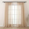 L.Z.E Vorhang Beige für Wohnzimmer Kurz, Transparente Gardine mit Kräuselband für Schienensystem, Sand Gardinen Vorhänge für Schlafzimmer Fenster, 2er Set Leinenoptik Gardinenschals Modern 175 cm