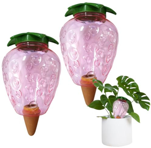 2 Pezzi Trasparente Vaso Autoirrigante,Kit di irrigazione automatica,Irrigatore Automatico per Vasi,Irrigazione a Goccia per Vasi,Dosatore Acqua per Piante,per Piante in Vaso e Fioriere (B)