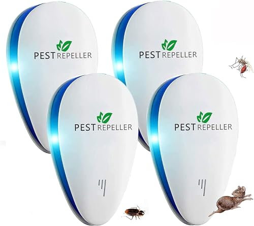 WARDBES Repelente ultrasónico, inofensivo para Mascotas y Humanos, Repelente ultrasónico de Mosquitos y Control electrónico, Anti Ratones, Moscas, cucarachas, arañas, Hormigas