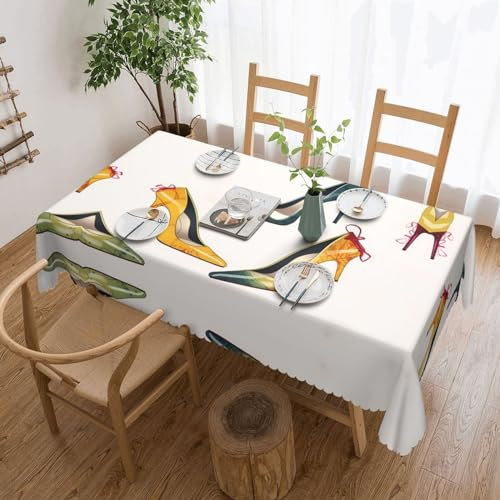 EVANEM Rechteckige Tischdecke mit hohen Absätzen, auslaufsichere, öl- und wasserabweisende Polyester-Tischdecke, für Partys im Innen- oder Außenbereich, Hochzeiten, Geburtstage, Weihnachten