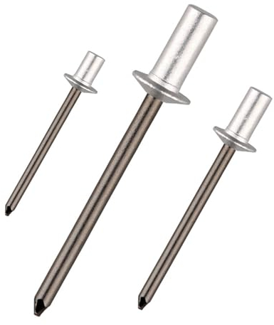Nieten, 200/300/500 Stück wasserdichte Nieten aus Aluminium und Stahl, 3,0 3,2 4,0 4,8 6,4 mm(4.8x10mm,200Pcs)